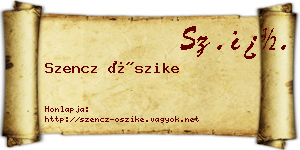 Szencz Őszike névjegykártya